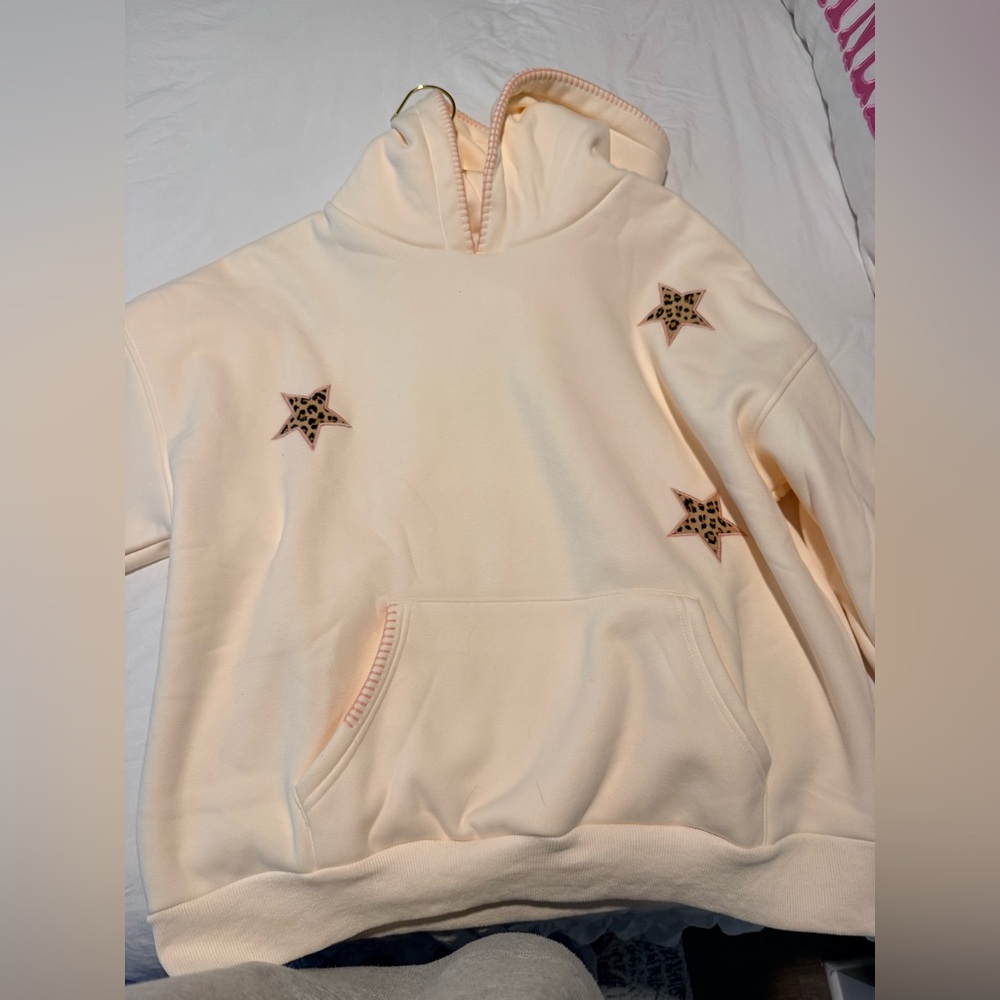 Altar'd State Cream Star-Patterned Women's Hoodie